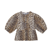 (W) Ganni Cotton Poplin Blouse Leopard