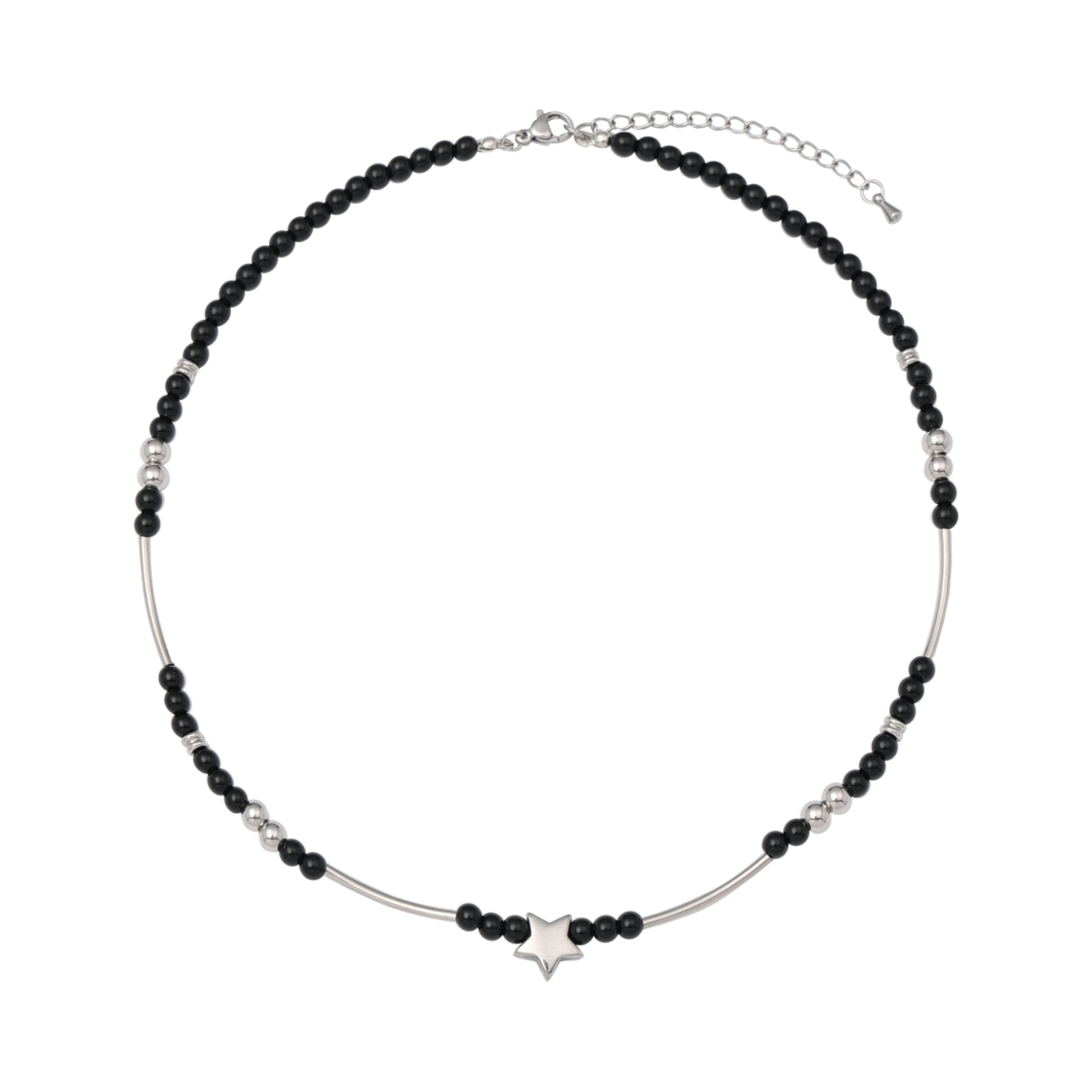 포어필 스타 비디드 네크리스 블랙(For Appeal Star Beaded Necklace Black)