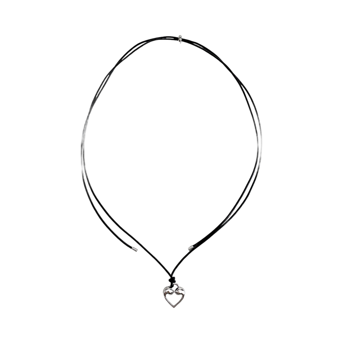 L243MNK040_01 lovememonster Mont Long Leather Necklace Silver