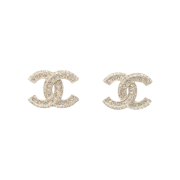 (W) Chanel Earrings Metal Diamantes & Gold Crystal