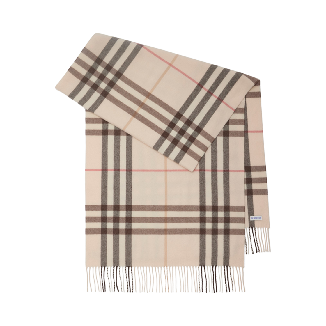 8103021 Burberry Wide Check Cashmere Scarf Alabaster - 대표 이미지 #1