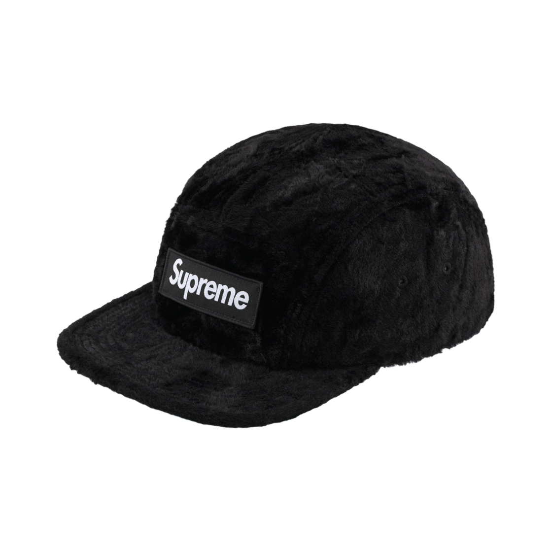 슈프림 x 굿이너프 크러쉬드 레이온 파일 캠프캡 블랙 - 25SS(Supreme x GOODENOUGH Crushed Rayon Pile Camp Cap Black - 25SS)