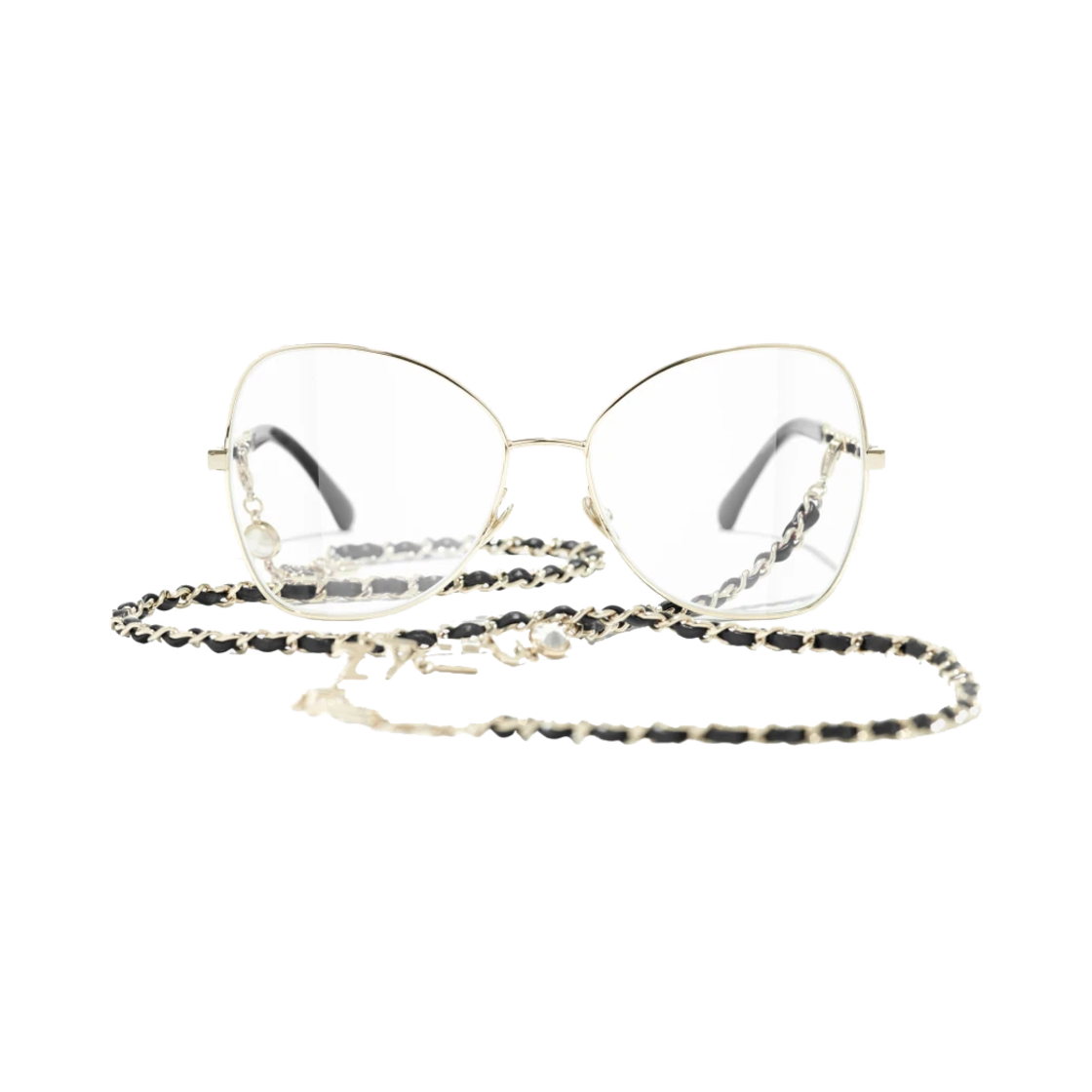 샤넬 버터플라이 프레임 메탈 카프스킨 & 골드 블랙(Chanel Butterfly Eyeglasses Metal Calfskin & Gold Black) - 1