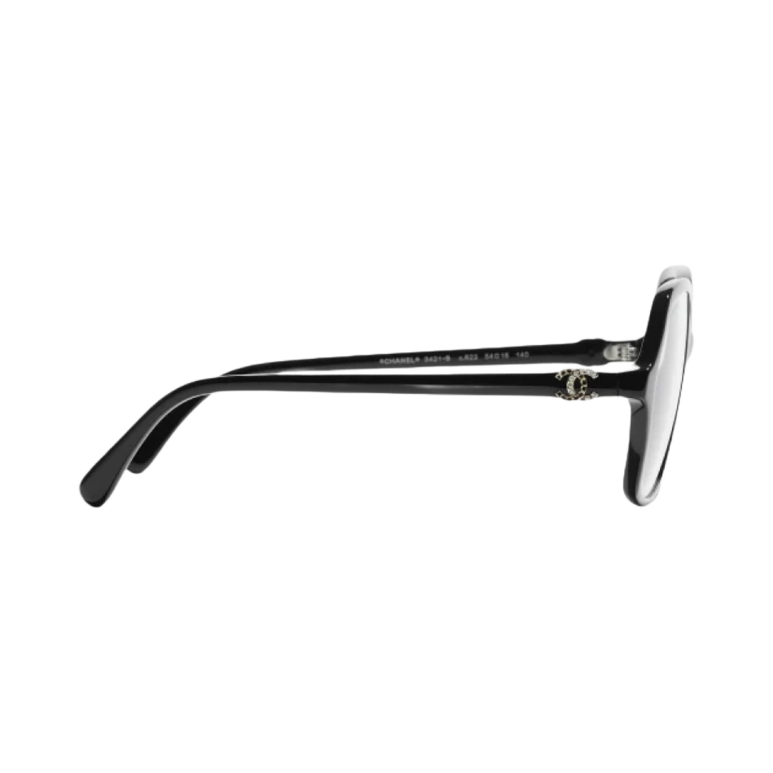 샤넬 블루 라이트 버터플라이 프레임 아세테이트 & 블랙 아시안 핏(Chanel Butterfly Blue Light Glasses Acetate & Black Asian Fit) - 3