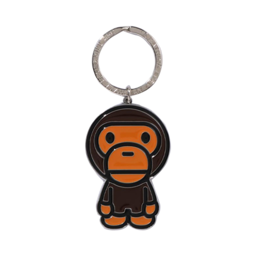 - BAPE Baby Milo Metal Keychain Brown