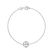 (W) Tory Burch Miller Pave Chain Bracelet Tory Silver Crystal