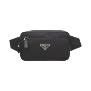 Prada Nylon Triangle Logo Belt Bag Black