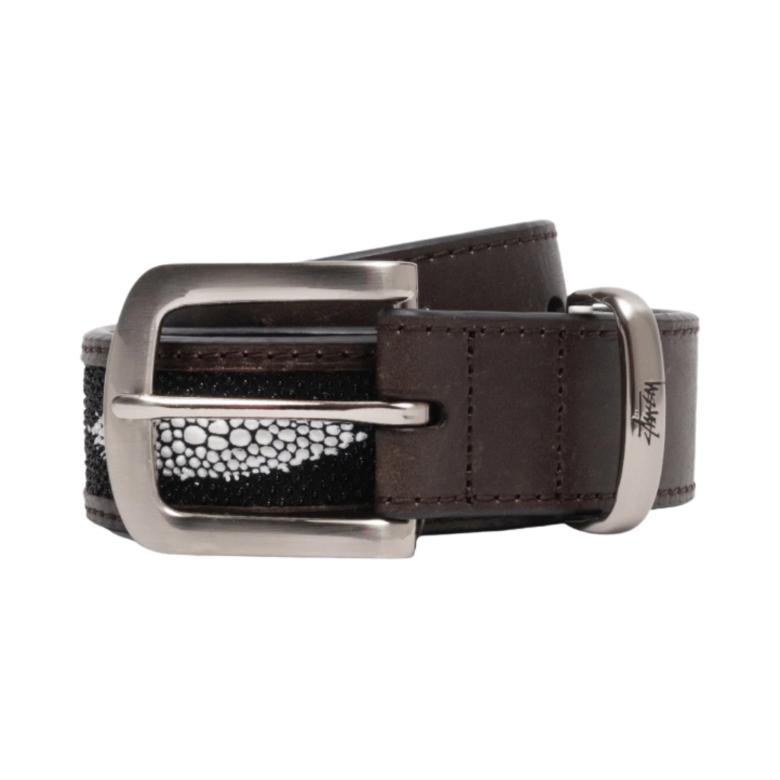 스투시 만타 레이 프린트 오버레이 벨트 디스트레스드 블랙(Stussy Manta Ray Print Overlay Belt Distressed Black) - 1