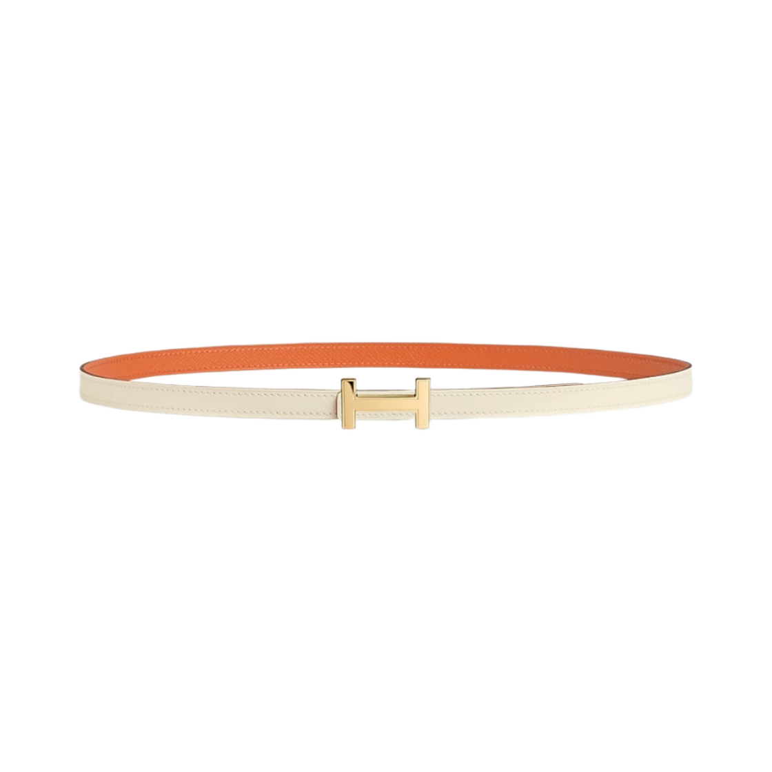 (W) 에르메스 포커스 벨트 버클 & 리버서블 가죽 스트랩 13mm & 골드 나타 오랑쥬((W) Hermes Focus Belt Buckle & Reversible Leather Strap 13mm & Gold Nata Orange) - 1