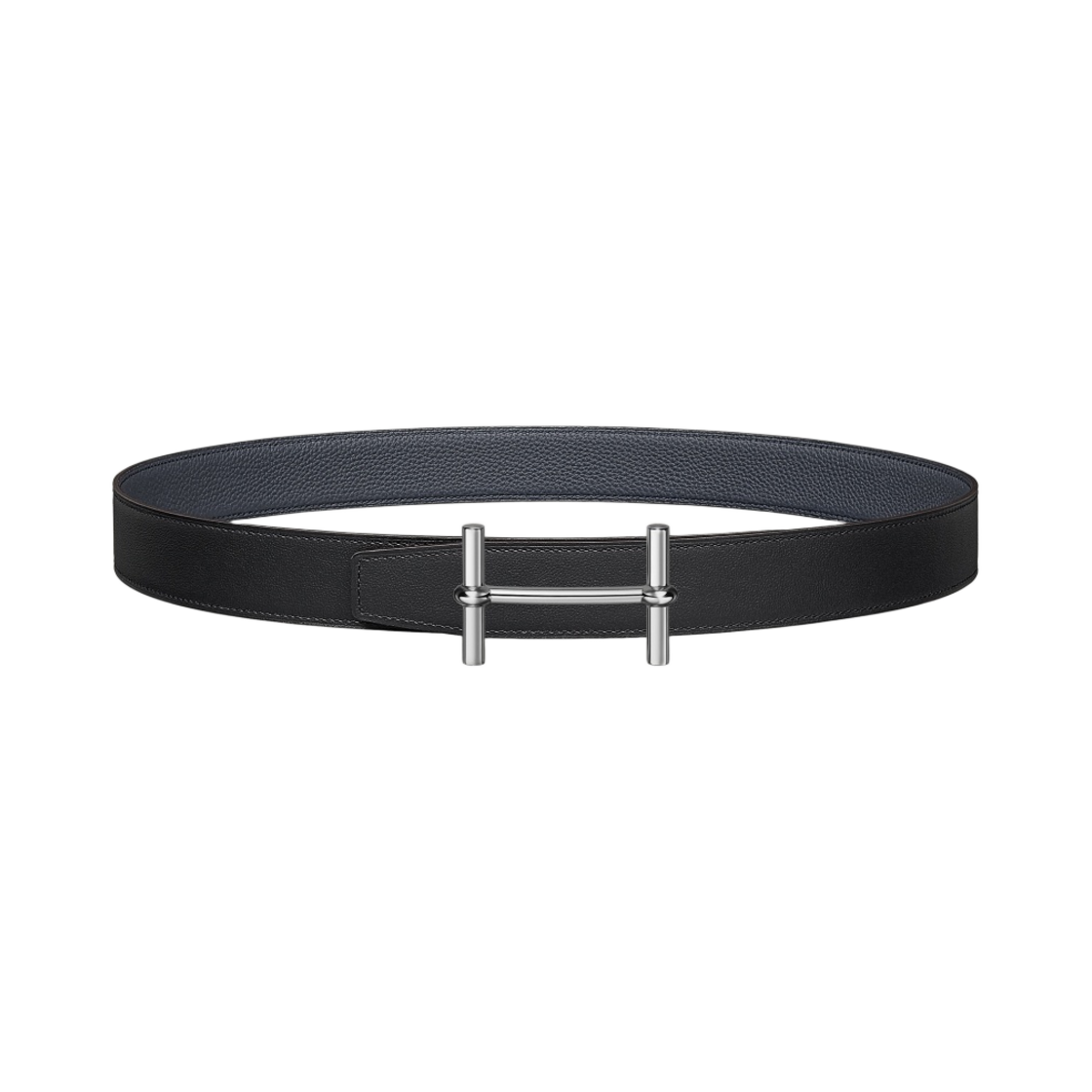 에르메스 H 당크르 벨트 버클 & 리버서블 가죽 스트랩 32mm & 실버 실버 누아 블루 뉘(Hermes H D'Ancre Belt Buckle & Reversible Leather Strap 32mm & Silver Noir Bleu Nuit) - 1