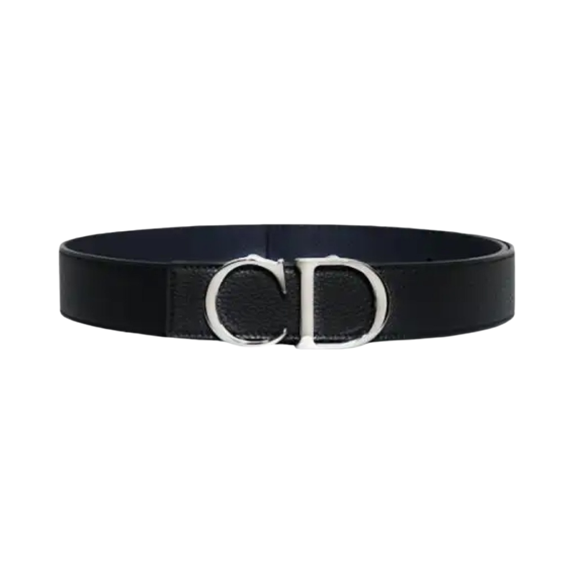 4353RUTAM-H16Q Dior 35mm Reversible CD Belt in Grained Calfskin Black Navy