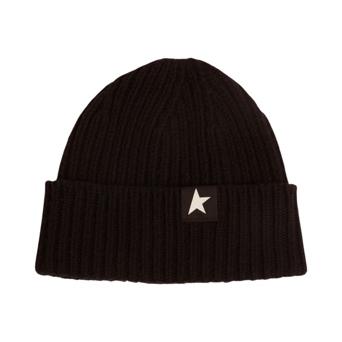 GUP01035-P000601-90100 Golden Goose White Star Wool Beanie Black