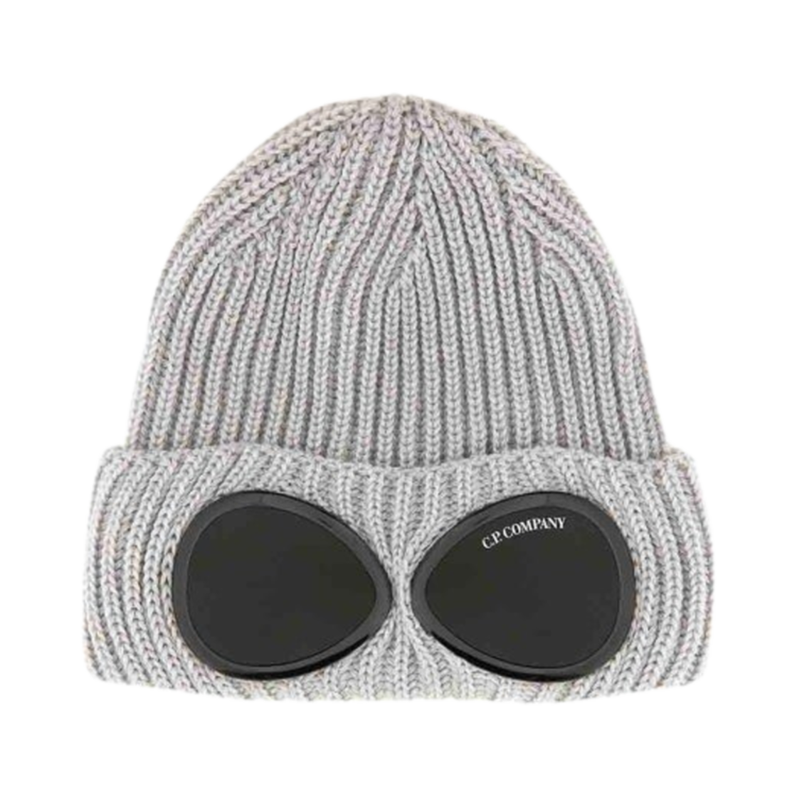 17CMAC122A005509AM92 C.P. Company Extra Fine Merino Wool Goggle Beanie Moon Melange Grey - 24FW