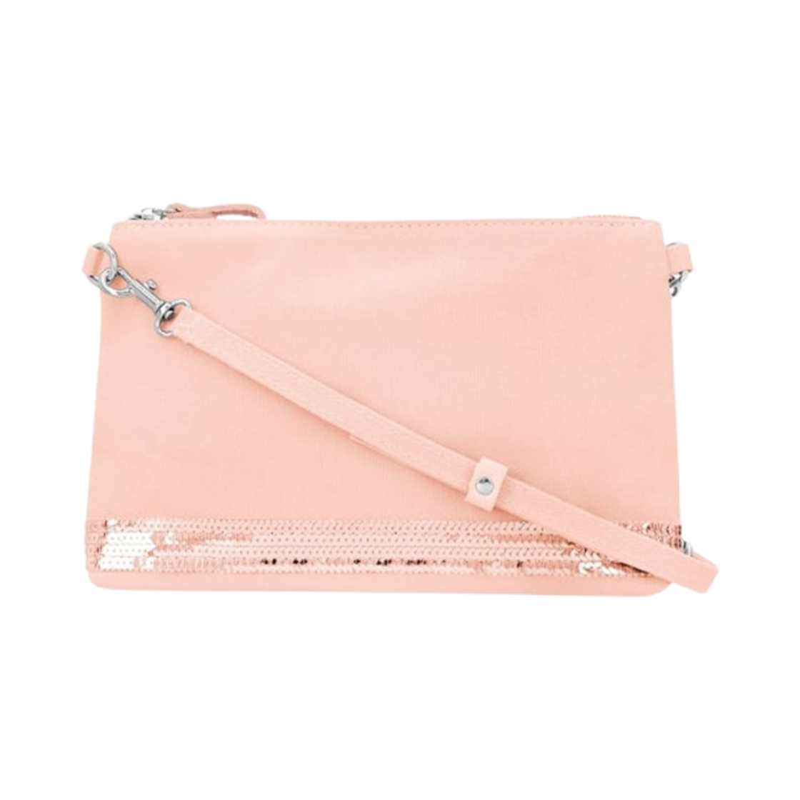0PVE01-V41071-351 Vanessa Bruno Canvas Sequins Zipped Clutch Pink