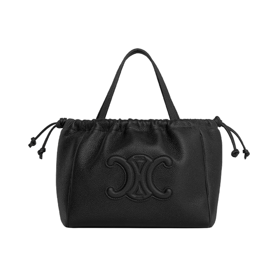 셀린느 스몰 카바스 드로우스트링 퀴르 트리옹프 그레인드 카프스킨 블랙(Celine Small Cabas Drawstring Cuir Triomphe in Grained Calfskin Black) - 1