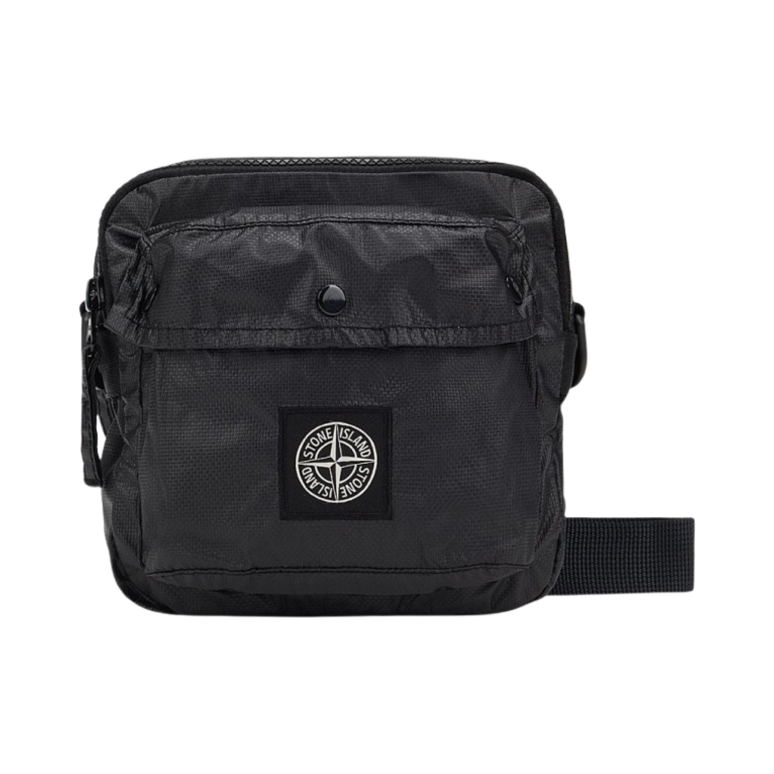 771590270-V0029 Stone Island 90270 Mussola Gommata Canvas Map Holder Bag Black - 22FW