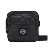 Stone Island 90270 Mussola Gommata Canvas Map Holder Bag Black - 22FW