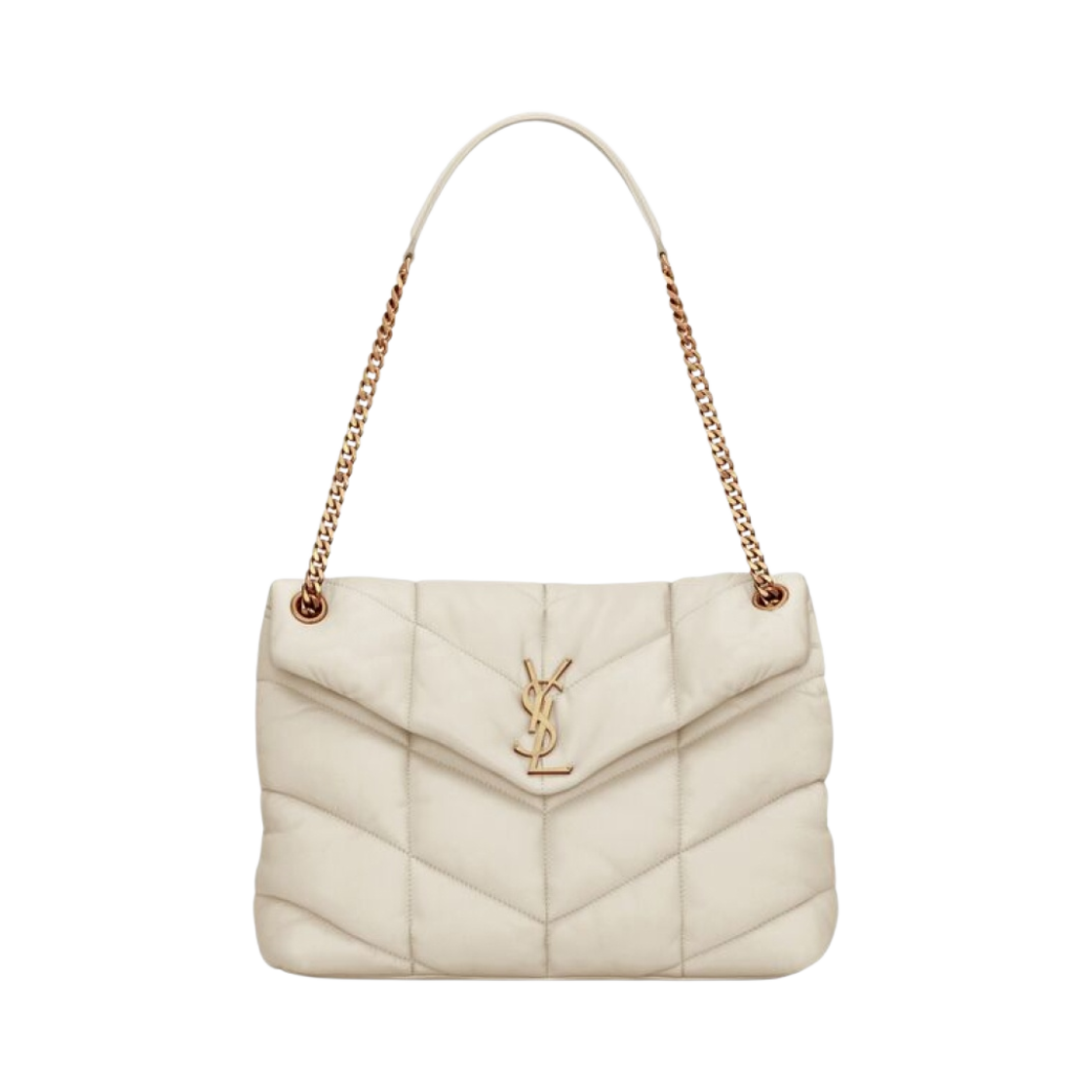 생로랑 퍼퍼 미디움 체인 백 퀼티드 램스킨 블랑 빈티지(Saint Laurent Puffer Medium Chain Bag In Quilted Lambskin Blanc Vintage) - 1