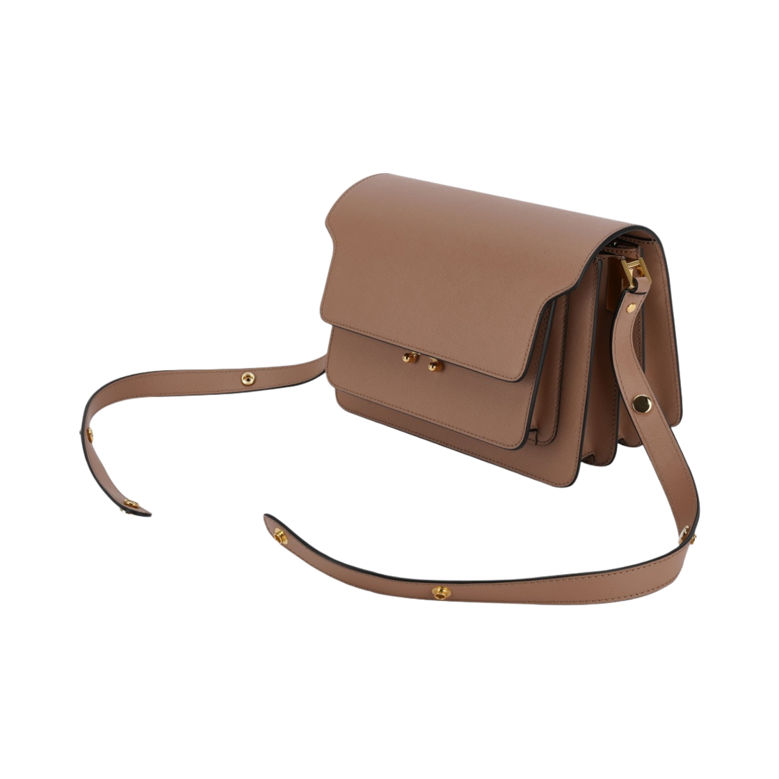 마르니 사피아노 미디움 트렁크백 샌드 브라운(Marni Saffiano Medium Trunk Bag Sand Brown) - 3