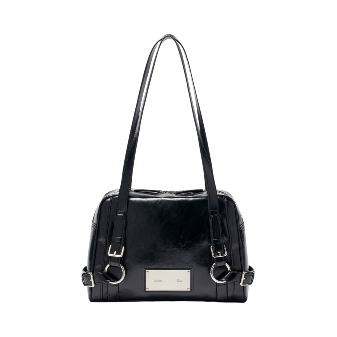 마뗑킴 바이커 디테일 스퀘어 숄더백 블랙(Matin Kim Biker Detail Square Shoulder Bag Black)