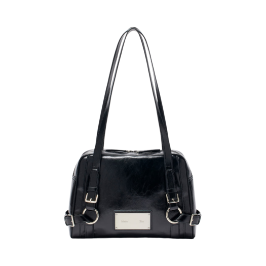 Matin Kim Biker Detail Square Shoulder Bag Black