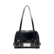 Matin Kim Biker Detail Square Shoulder Bag Black