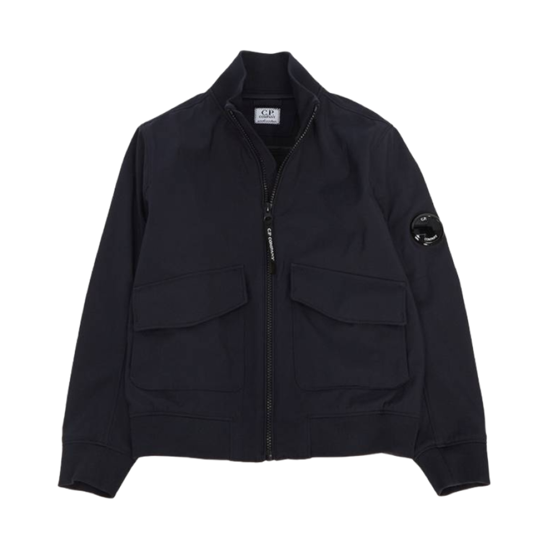 (키즈) C.P. 컴퍼니 로고 봄버 자켓 네이비 - 24SS((Kids) C.P. Company Logo Bomber Jacket Navy - 24SS)
