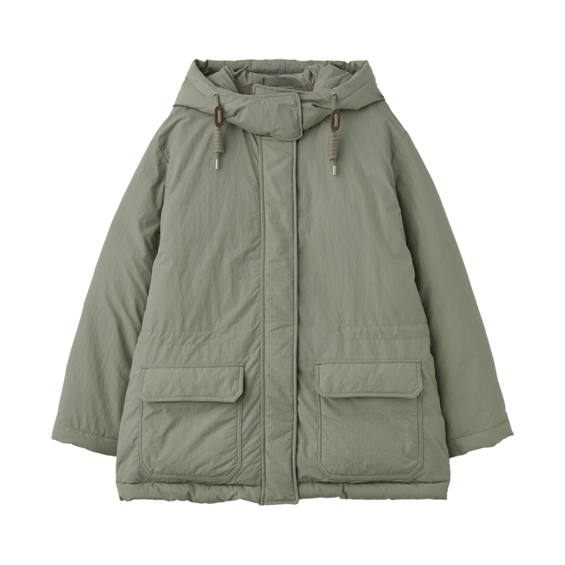블랭크공삼 구스다운 하프 후드 코트 라이트 카키(Blank03 Goose Down Half Hooded Coat Light Khaki)
