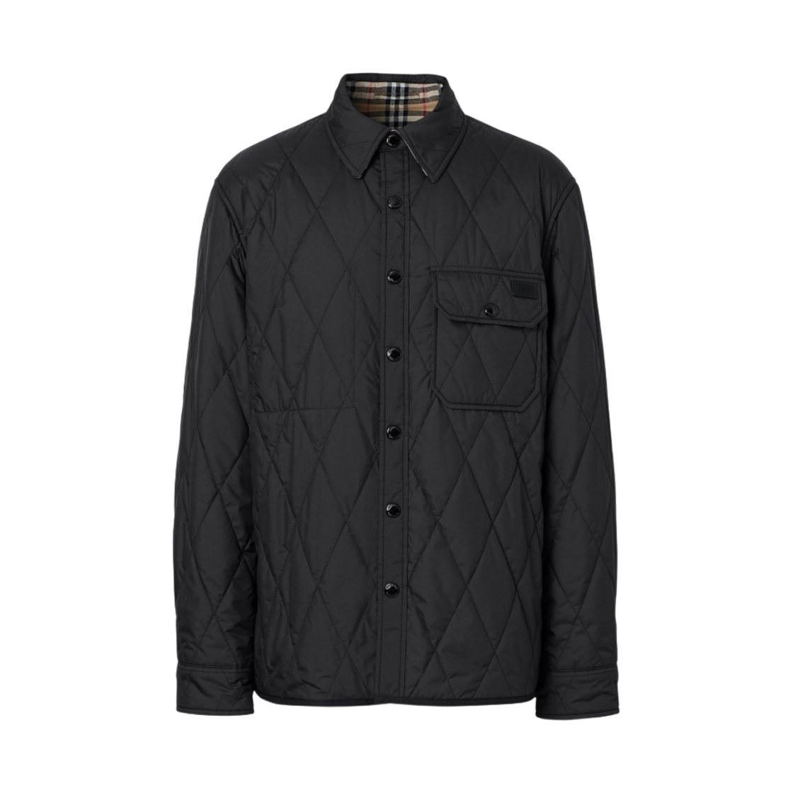 버버리 크레스웰 리버시블 퀼티드 셔츠 자켓 블랙(Burberry Cresswell Reversible Quilted Shirt Jacket Black) - 1