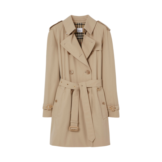 (W) Burberry Tropical Gabardine Waterloo Trenchcoat Soft Fawn