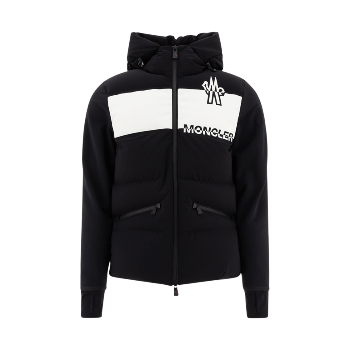 J2-097-8G00018-80280-999 Moncler Grenoble Logo Print Hooded Jacket Black - 24FW