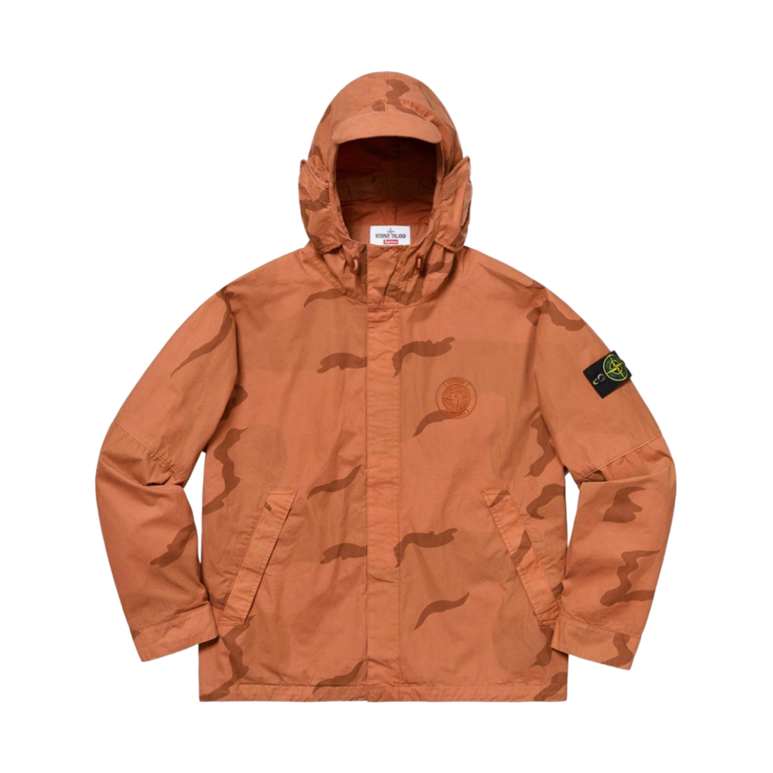 슈프림 x 스톤 아일랜드 라이엇 마스크 카모 자켓 코랄 - 19SS