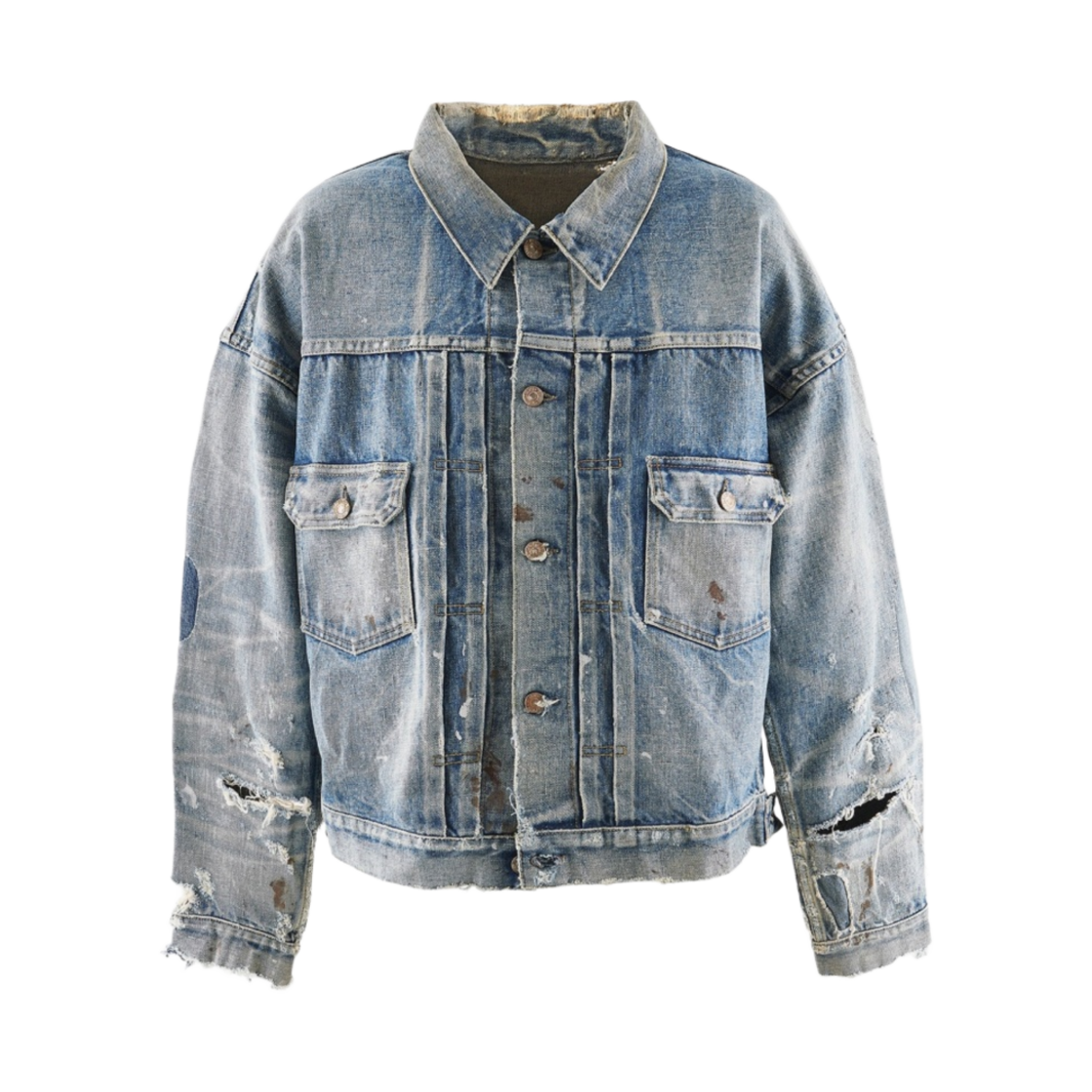 세인트 마이클 x 베르베르진 데미지 데님 자켓 블루 - 23AW(Saint Mxxxxxx x Berberjin Damage Denim Jacket Blue - 23AW)
