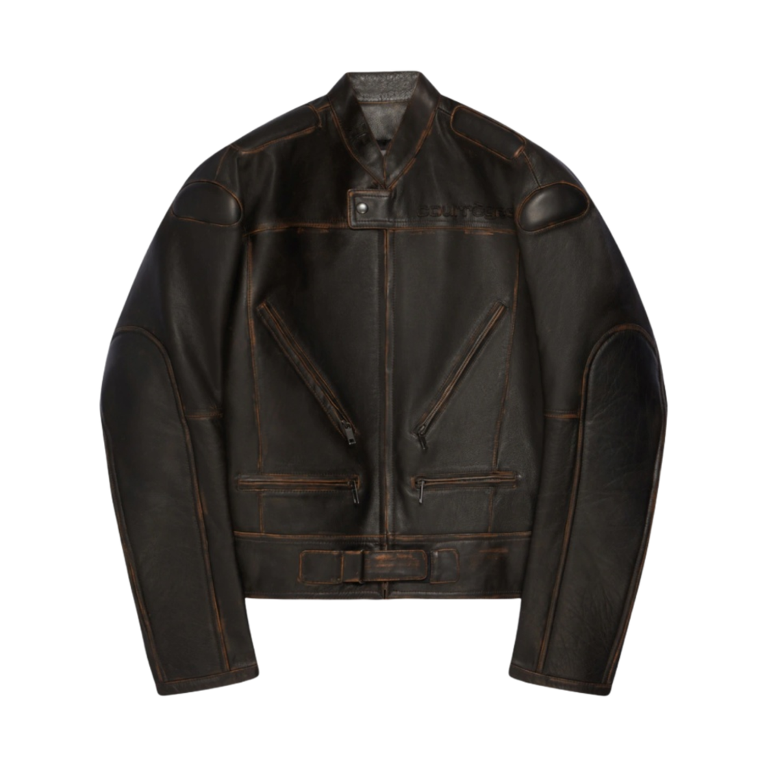 (W) 꾸레쥬 블루종 레이서 파티나 레더 다크 초콜릿((W) Courreges Blouson Racer Patina Leather Dark Chocolate)