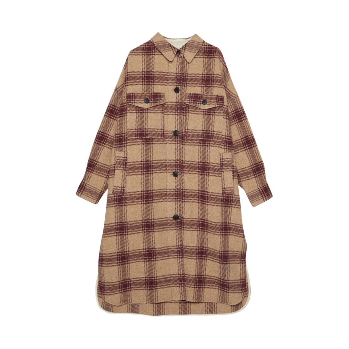 21AMA0983-21A010E (W) Isabel Marant Manteau Fontiali Coat Burgundy - 21FW