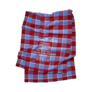 Acne Studios Check Logo Wool Muffler Cherry Red Sky Blue