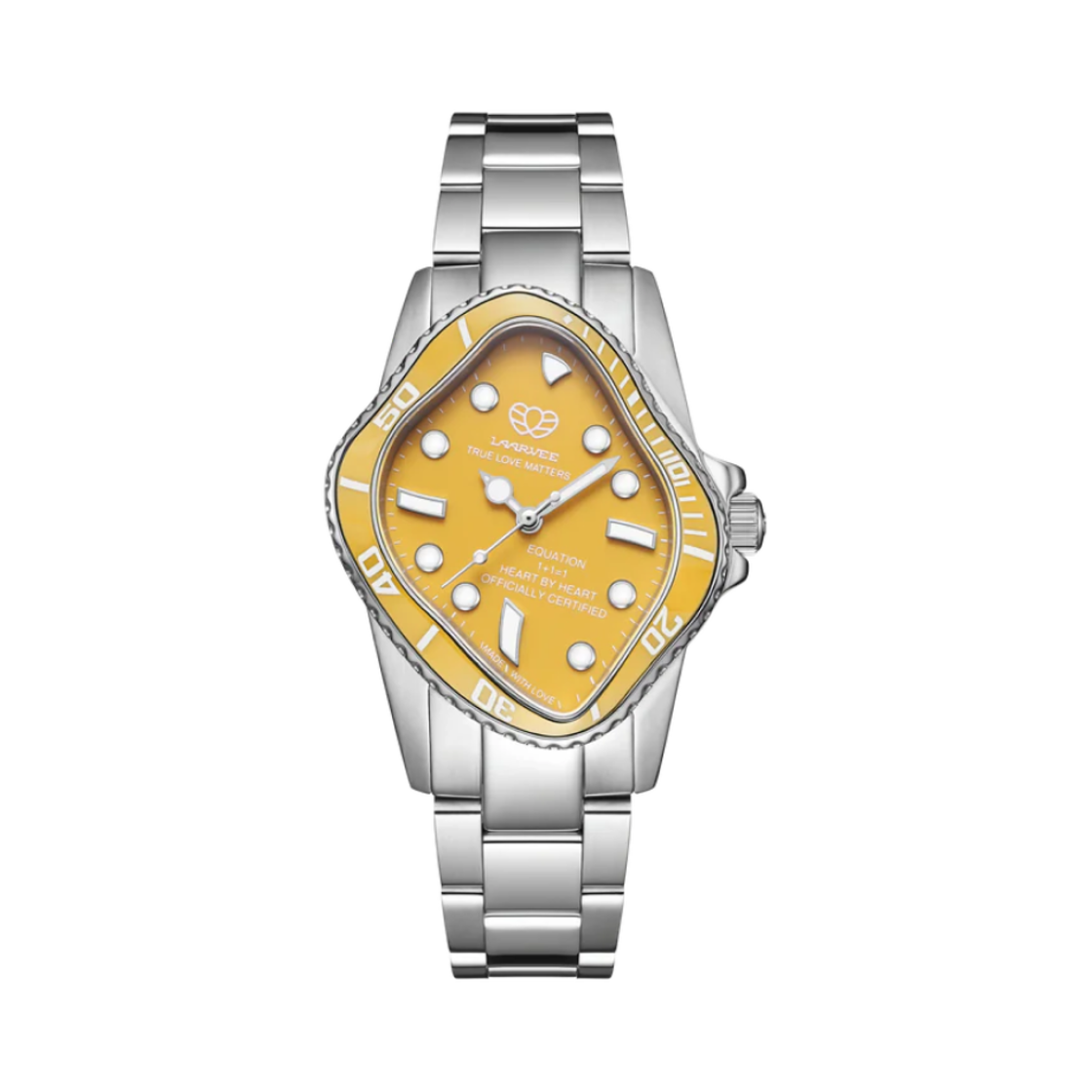 PEA101-SYLW Laarvee PEA101 Silver Precision Steel Yellow Dial