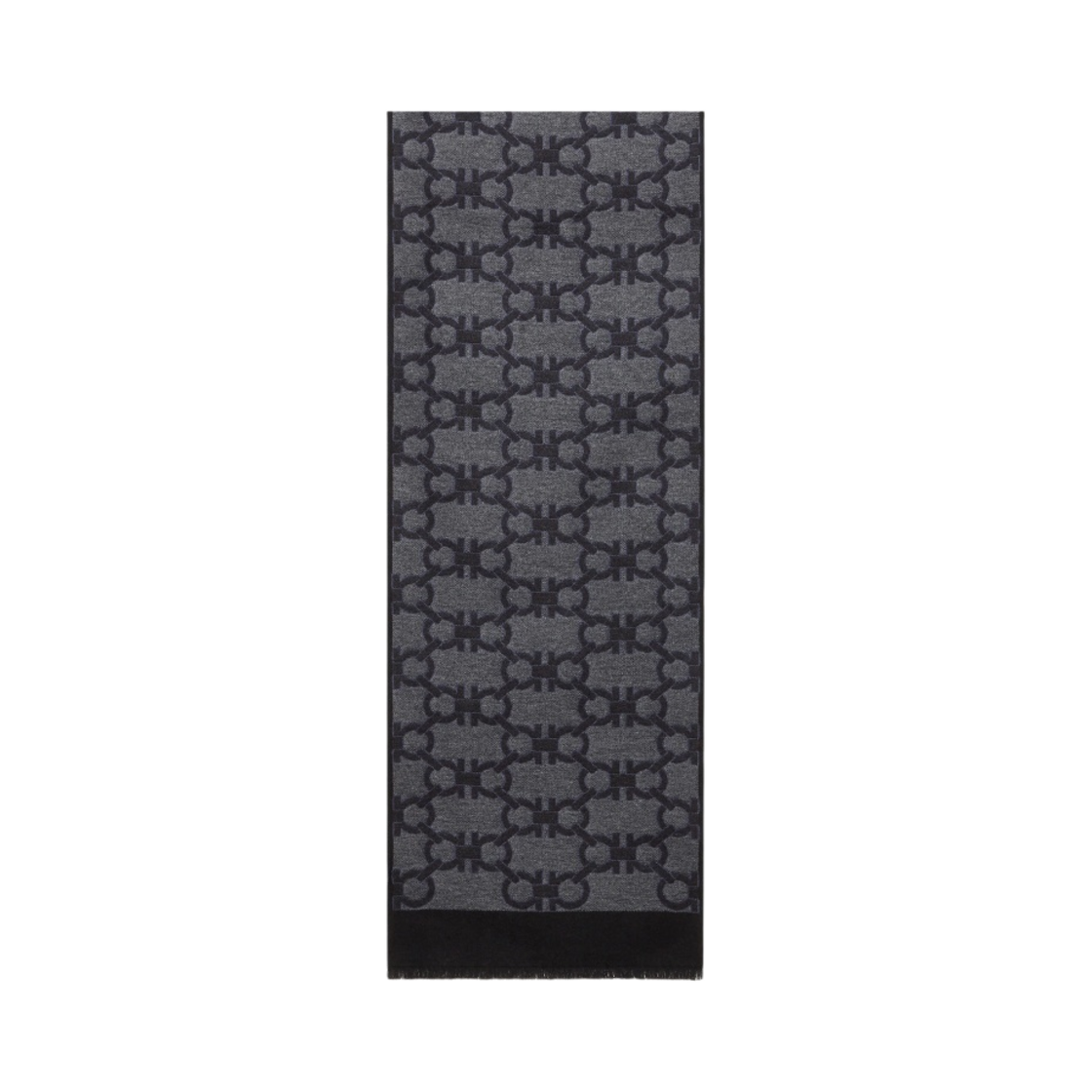 520034-740712 Ferragamo Gancini Scarf Anthracite Grey Smoke