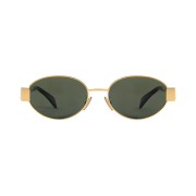 (W) Celine Triomphe Metal 01 Sunglasses in Metal Gold Green