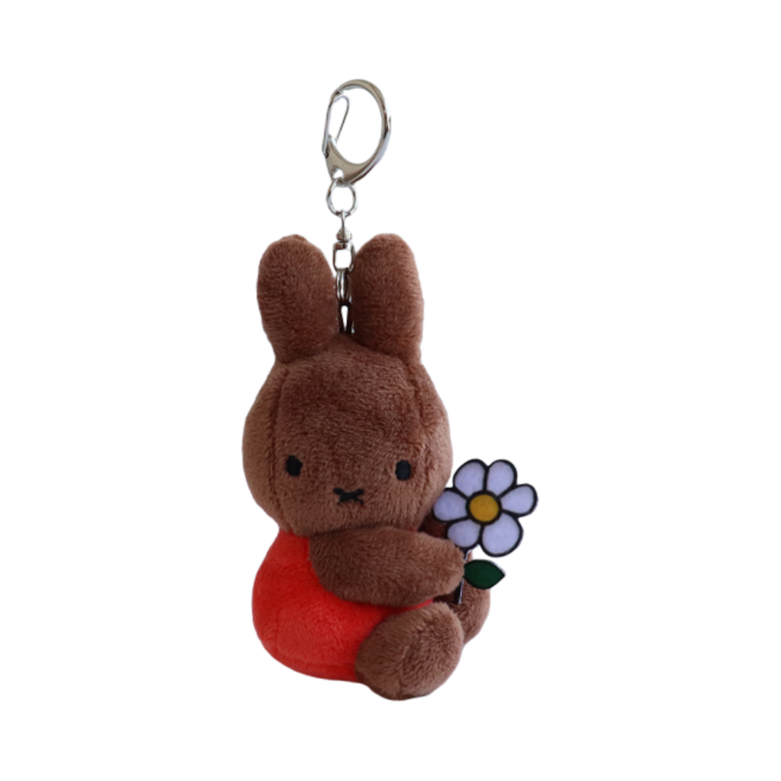 매니어리틀 꽃을 든 미피 8cm 브라운 키링