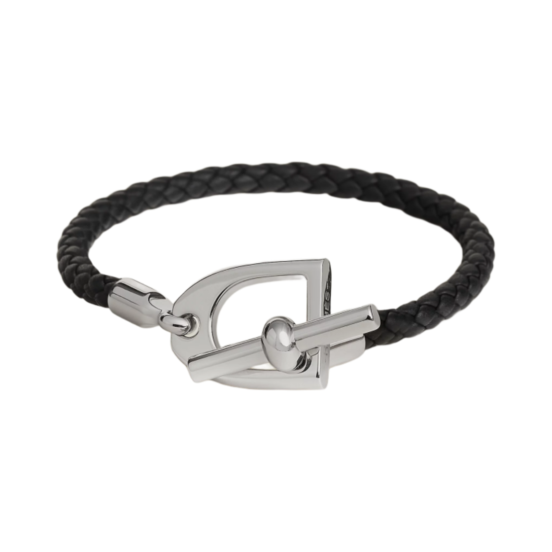 에르메스 에트리에 브레이슬릿 스위프트 카프스킨 팔라듐 하드웨어 & 누아(Hermes Etrier Bracelet Swift Calfskin Palladium & Noir)