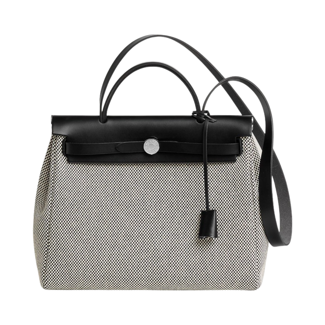 에르메스 에르백 집 31 백 르투르네 바이킹 캔버스 & 팔라듐 하드웨어 에크류 누아(Hermes Herbag Zip 31 Bag Retourne Viking Canvas & Palladium Ecru Noir)