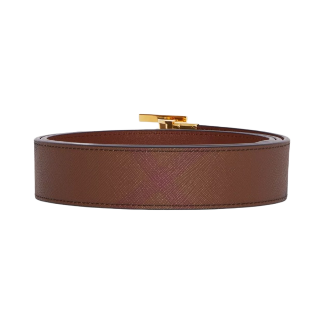 버버리 리버시블 체크 레더 TB 벨트 다크 버치 브라운(Burberry Reversible Check and Leather TB Belt Dark Birch Brown) - 3