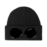C.P. Company Extra Fine Merino Wool Goggle Beanie Black