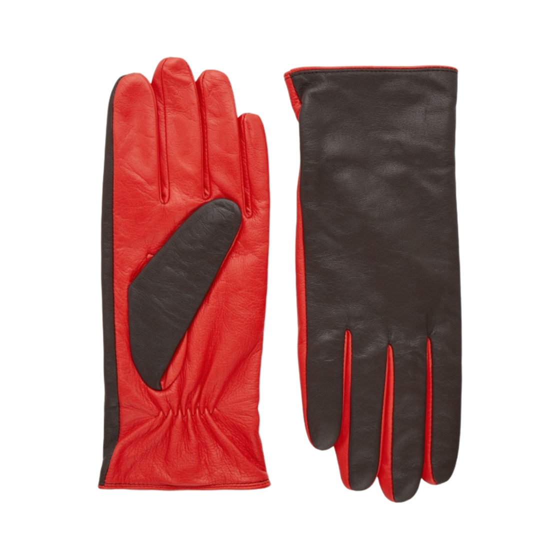 코스 캐시미어 린넨 컬러 블록 레더 글러브 블랙 레드(COS Cashmere Lined Colour Block Leather Gloves Black Red) - 1