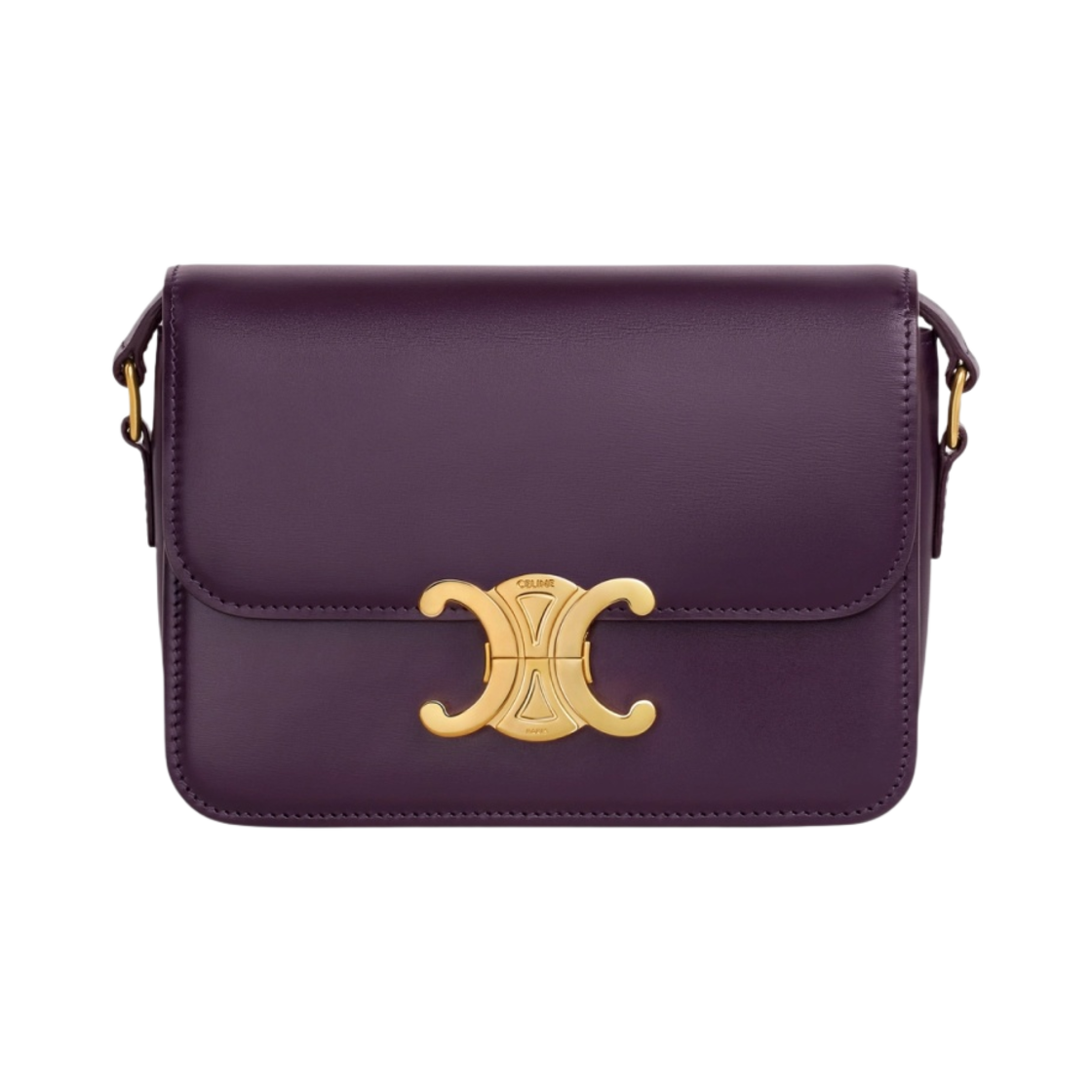 셀린느 샤이니 카프스킨 틴 트리옹프 백 오베르진(Celine Teen Triomphe Bag in Shiny Calfskin Aubergine) - 1