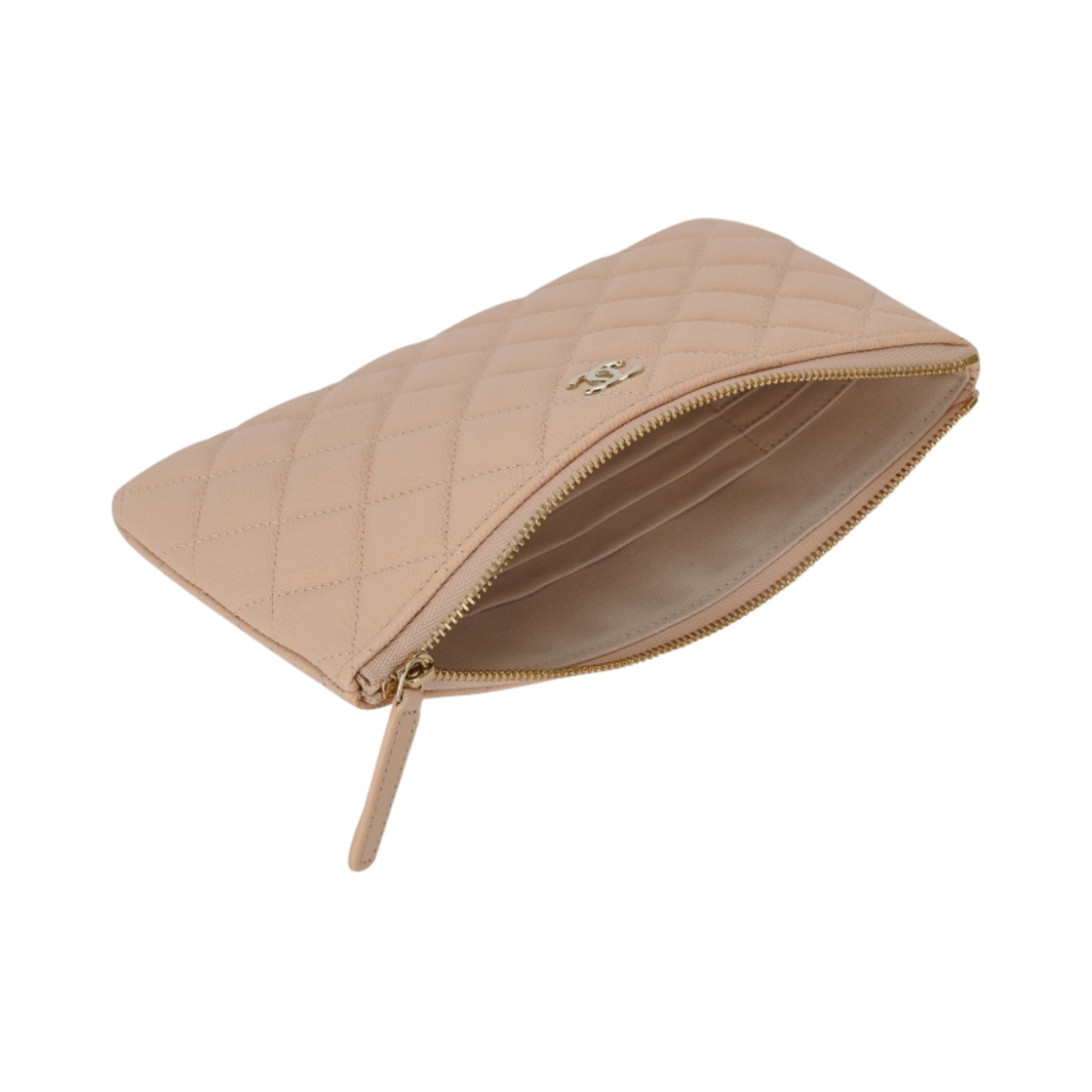 샤넬 클래식 스몰 그레인드 샤이니 카프스킨 & 골드 메탈 라이트 베이지(Chanel Small Classic Pouch Grained Shiny Calfskin & Gold Light Beige) - 3