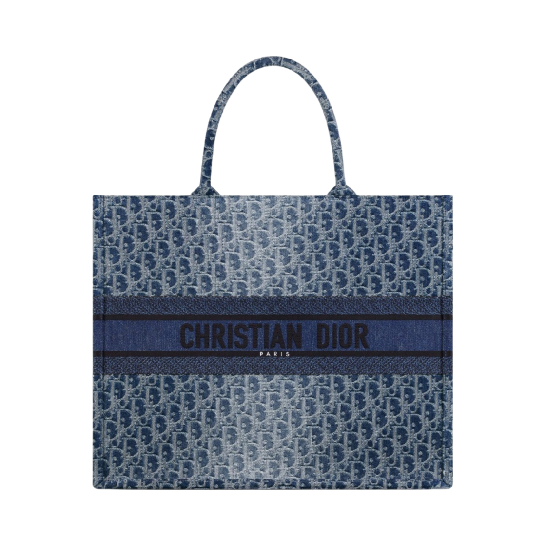 디올 라지 북 토트백 데님 오블리크 자카드 블루(Dior Large Book Tote Denim Oblique Jacquard Blue) - 1