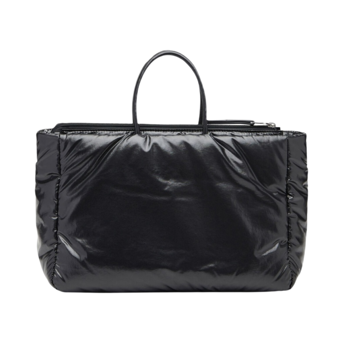 디젤 퍼프 DSL 미디움 토트백 인레이드 로고 블랙(Diesel Puff DSL Medium Tote Bag with Inlaid Logo Black) - 3