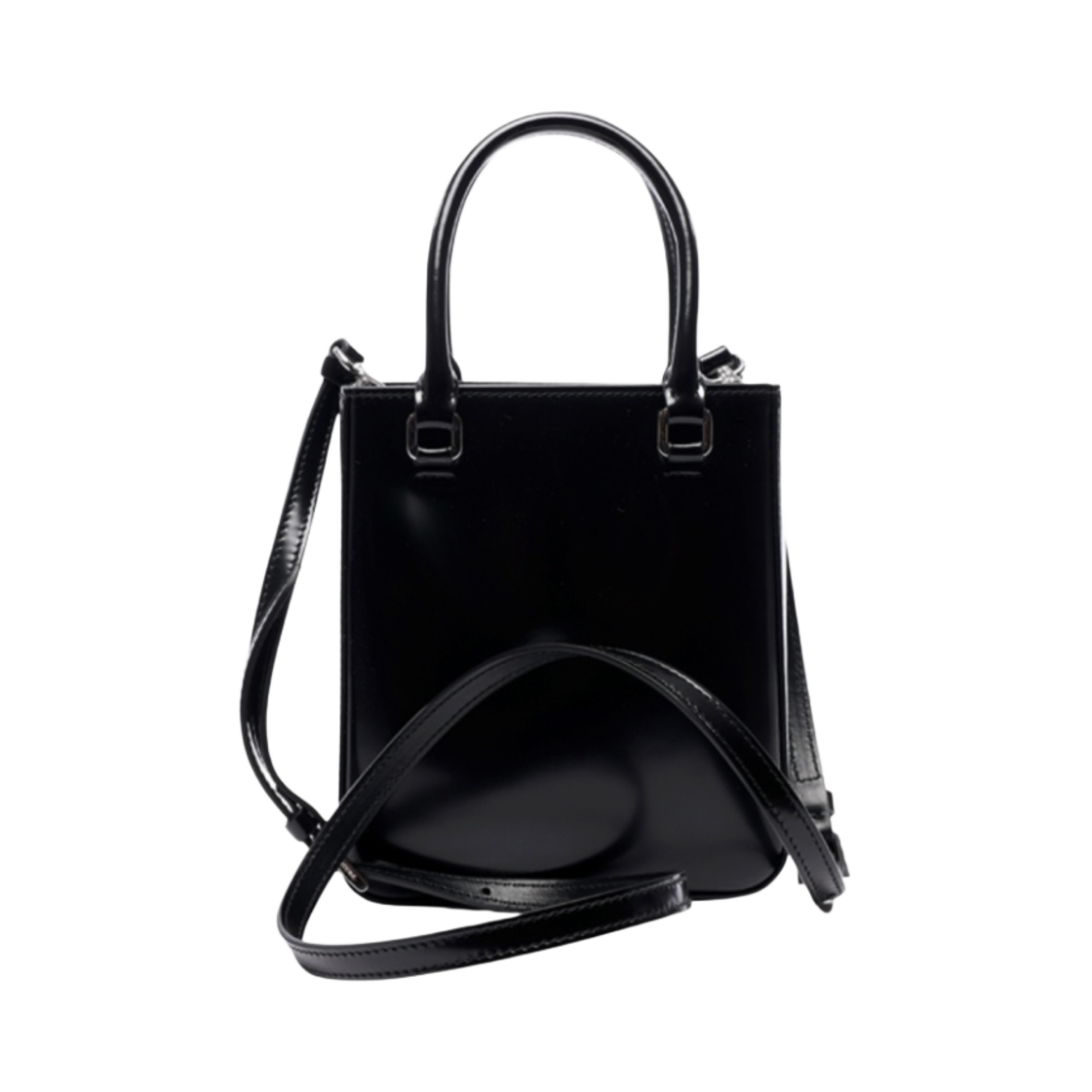 프라다 스몰 브러쉬드 레더 토트백 블랙(Prada Small Brushed Leather Tote Bag Black) - 2